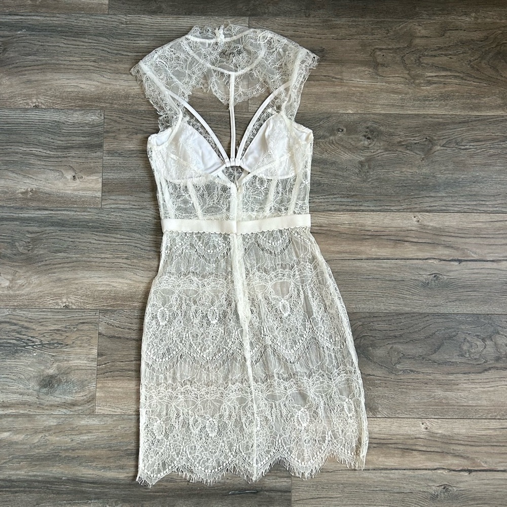 Hera collection white lace lingerie dress XS